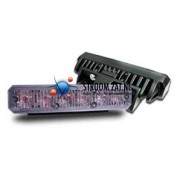 LED flitser Axixtech ministealth 6 Leds ECE R65 achterzijde montage Blauw